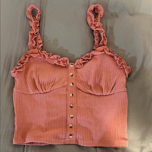 Pink tank top crop top- size small - Picture 2 of 2